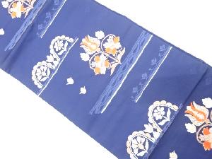 花更紗模様織り出し　名古屋帯